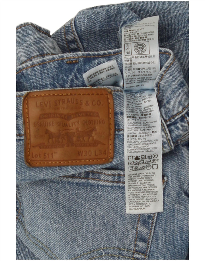 Levi's Herren 511 Slim Jeans W30 L34 Blaue Baumwolle