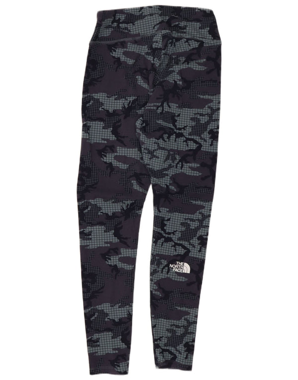 The North Face Damen Leggings UK 12 Medium Navy Blue Camouflage Baumwolle