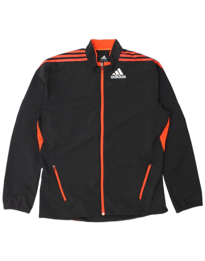 Adidas Climalite Herren-Trainingsanzug, Top-Jacke, groß, Schwarz, Farbblock