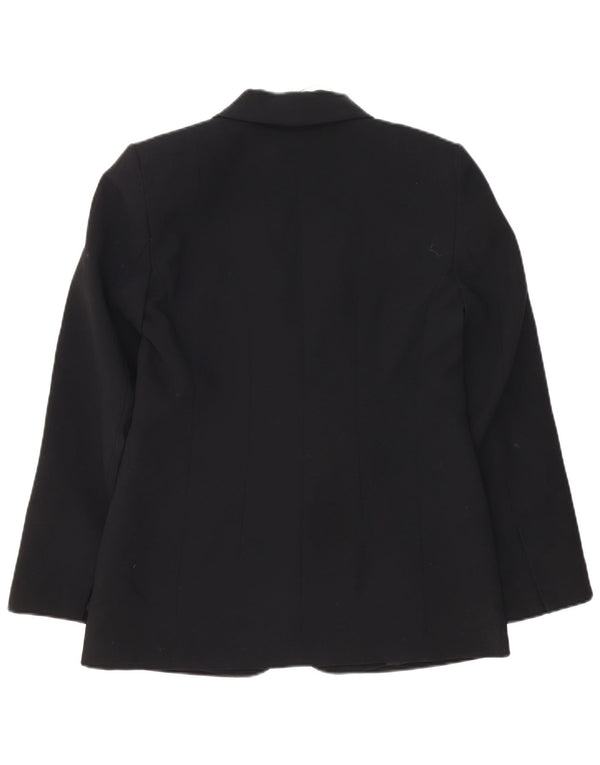 Zara Damen 1-Knopf-Blazerjacke UK 12 Mittelschwarzes Polyester