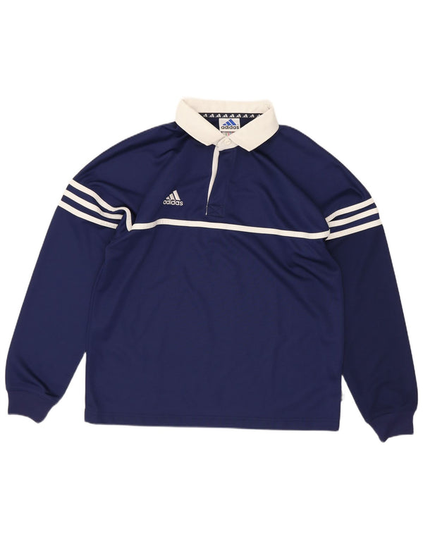Adidas Langarm-Rugby-Poloshirt für Jungen, 13–14 Jahre, Marineblau, Farbblock