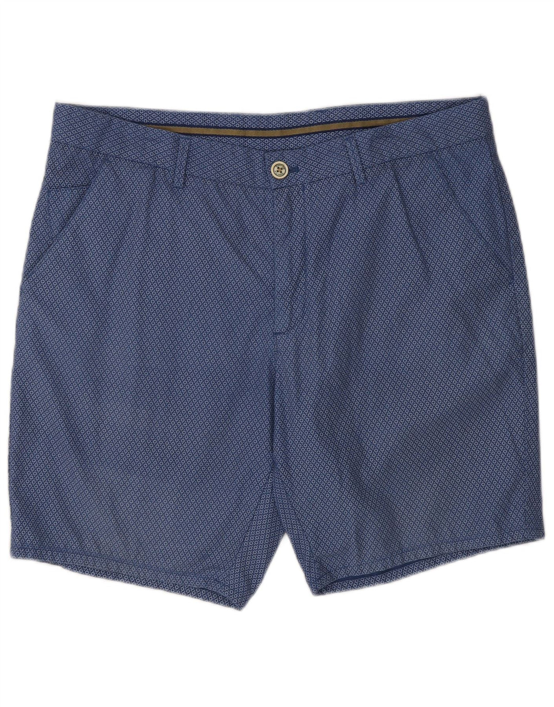 Massimo Dutti Herren Chinoshorts EU 44 Large W34 Marineblau gefleckt