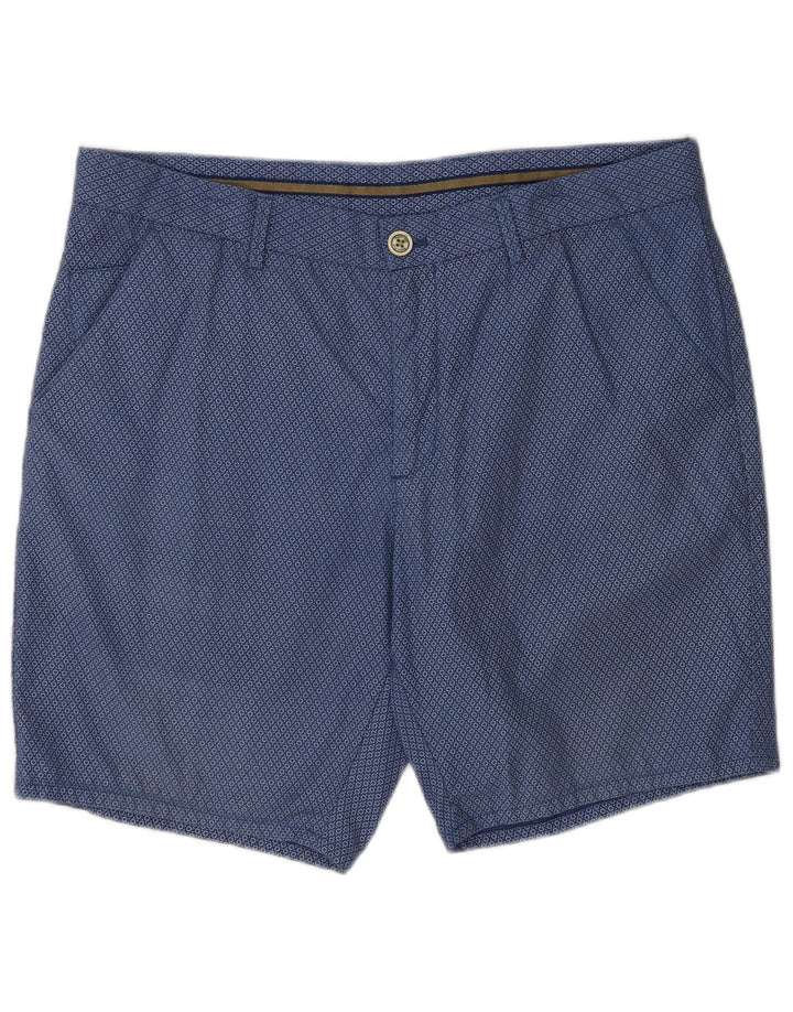 Massimo Dutti Herren Chinoshorts EU 44 Large W34 Marineblau gefleckt