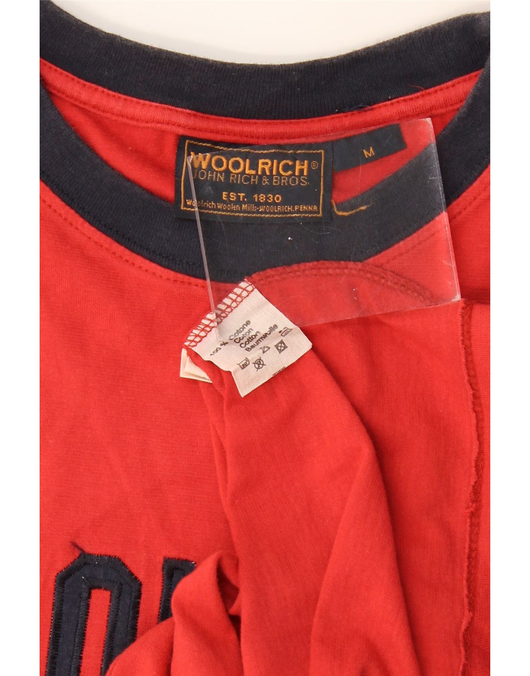 WOOLRICH Herren Grafik-T-Shirt-Oberteil aus mittelroter Baumwolle