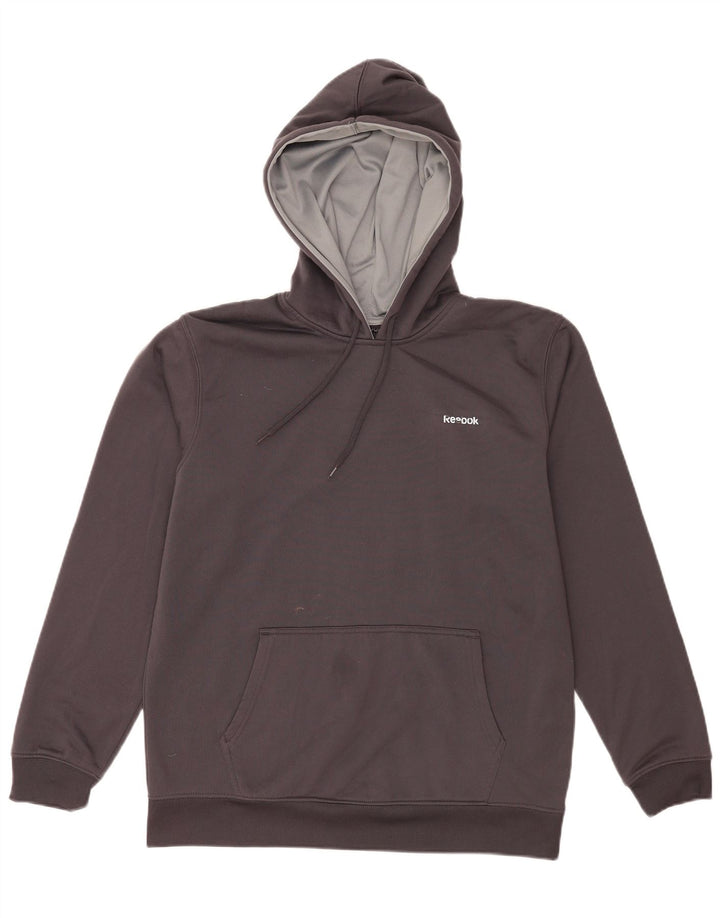 Reebok Herren Kapuzenpullover Mittelgraues Polyester