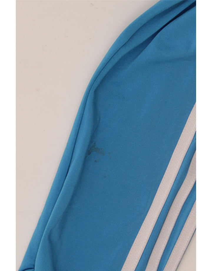 Adidas Damen Zip Hoodie Pullover UK 10 Small Blau Polyester