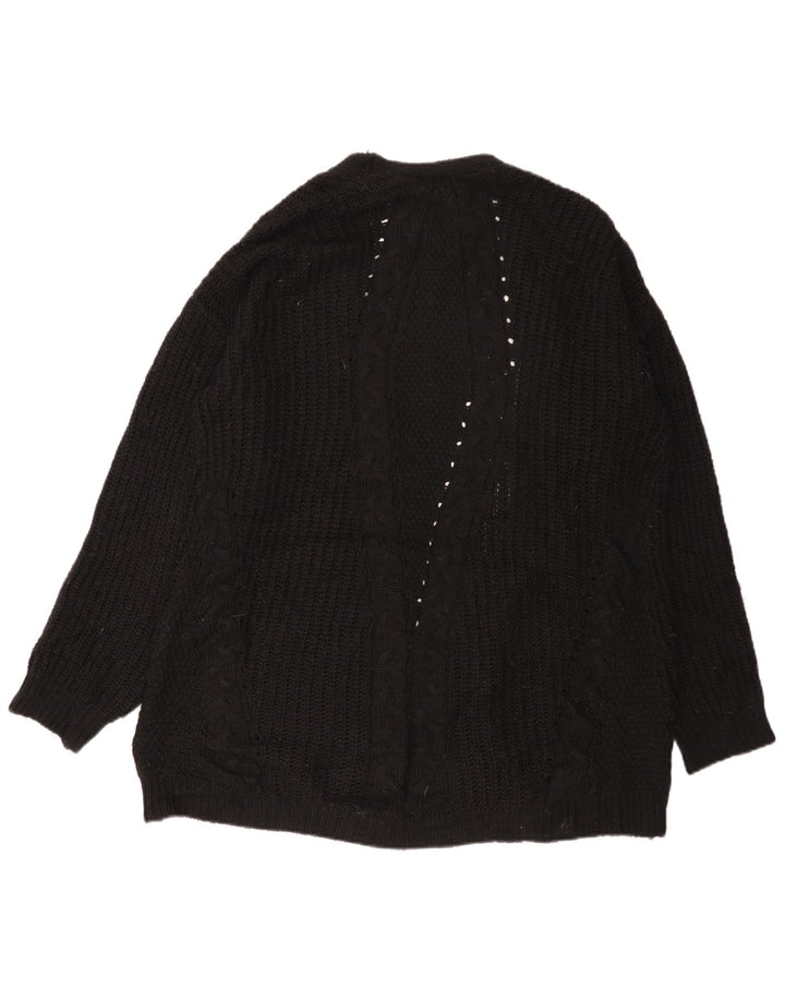 Lipsy Damen Longline Open Cardigan Pullover UK 12 Medium Schwarz