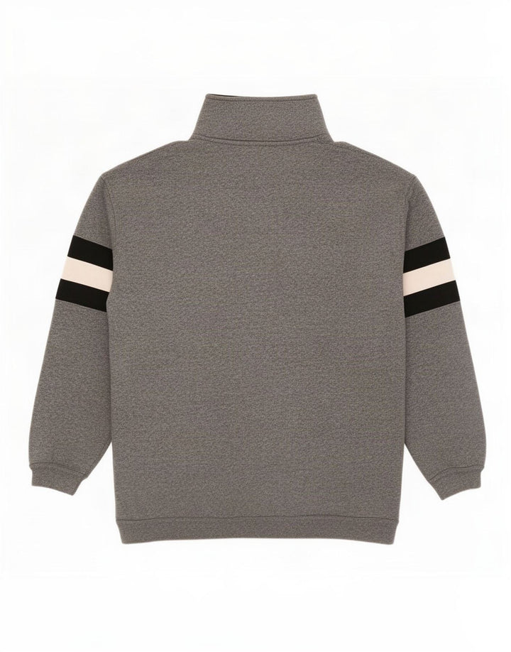 Champion Herren-Sweatshirt mit grafischem Reißverschluss, Mittelgrau, Farbblock