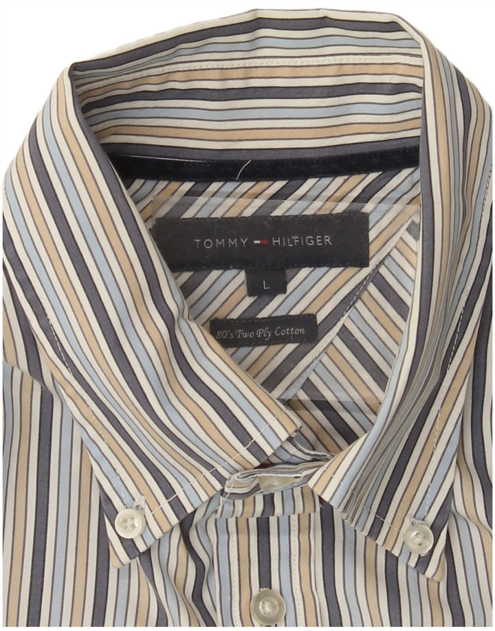 TOMMY HILFIGER Herrenhemd, groß, mehrfarbig, gestreift, Baumwolle