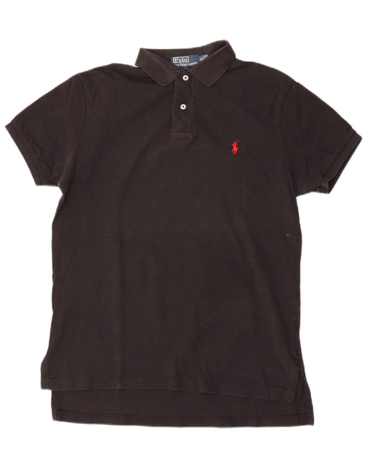 Polo Ralph Lauren Herren-Poloshirt mit individueller Passform, mittelschwarze Baumwolle