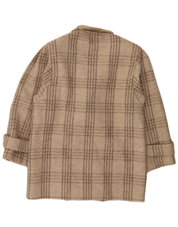 C&A Herren-Blazer, zweireihig, Gr. 38, mittelbeige, Hahnentrittmuster, Wolle