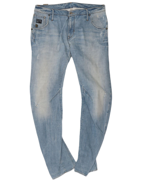 G-Star Herren Distressed Banana Slim Jeans W36 L34 Blaue Baumwolle
