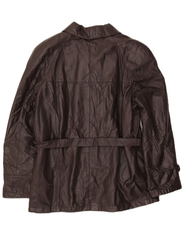 VINTAGE Herren Lederjacke IT 54 2XL Braunes Leder