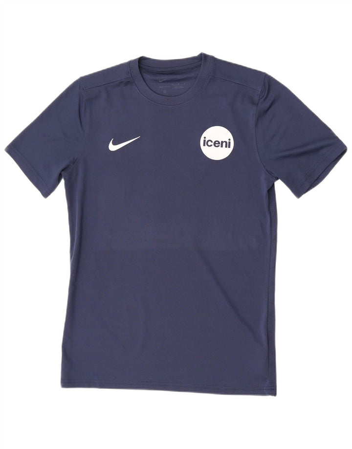 Nike Herren Dri Fit Grafik-T-Shirt-Oberteil Mittelmarineblaues Polyester