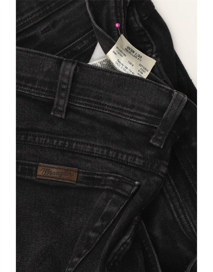 Wrangler Herren Straight Jeans W36 L30 Schwarze Baumwolle