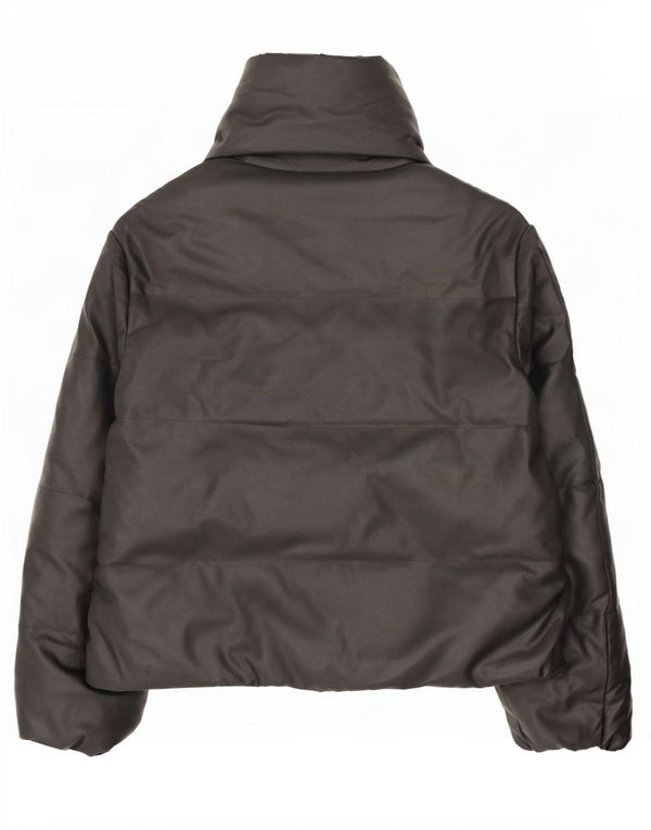 Zara Damen Crop Übergroße wattierte Jacke UK 6 XS Schwarz Polyester