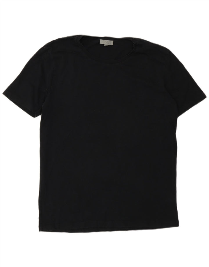 Cos Herren T-Shirt Top Medium Schwarz Baumwolle