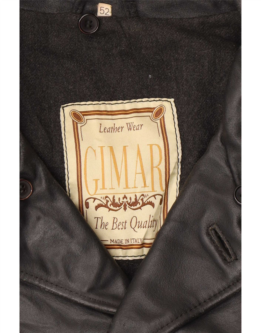 Vintage Herren Lederjacke IT 52 XL Schwarz