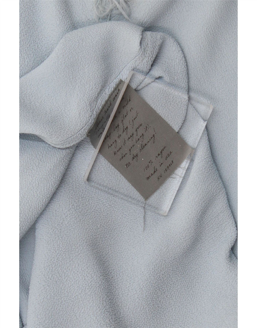 VINTAGE Damen Maxikleid mit kurzen Ärmeln UK 12 Mittelblau