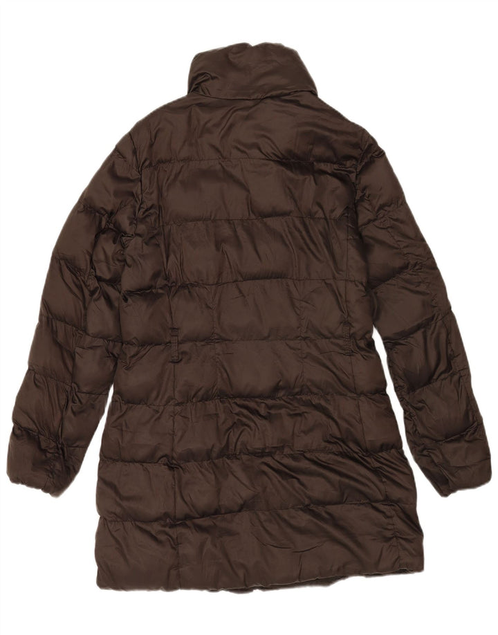 Massimo Dutti Damen Wattierter Mantel UK 14 Mittelbraunes Polyester