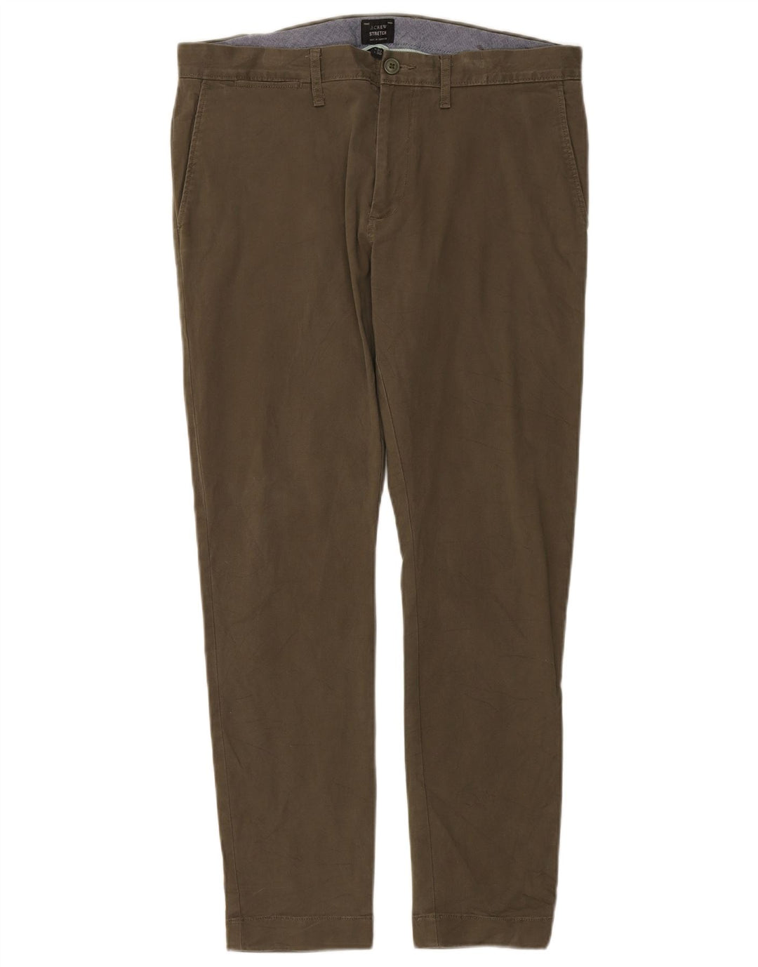 J. CREW Herren Slim Chinohose W33 L30 Khaki Baumwolle