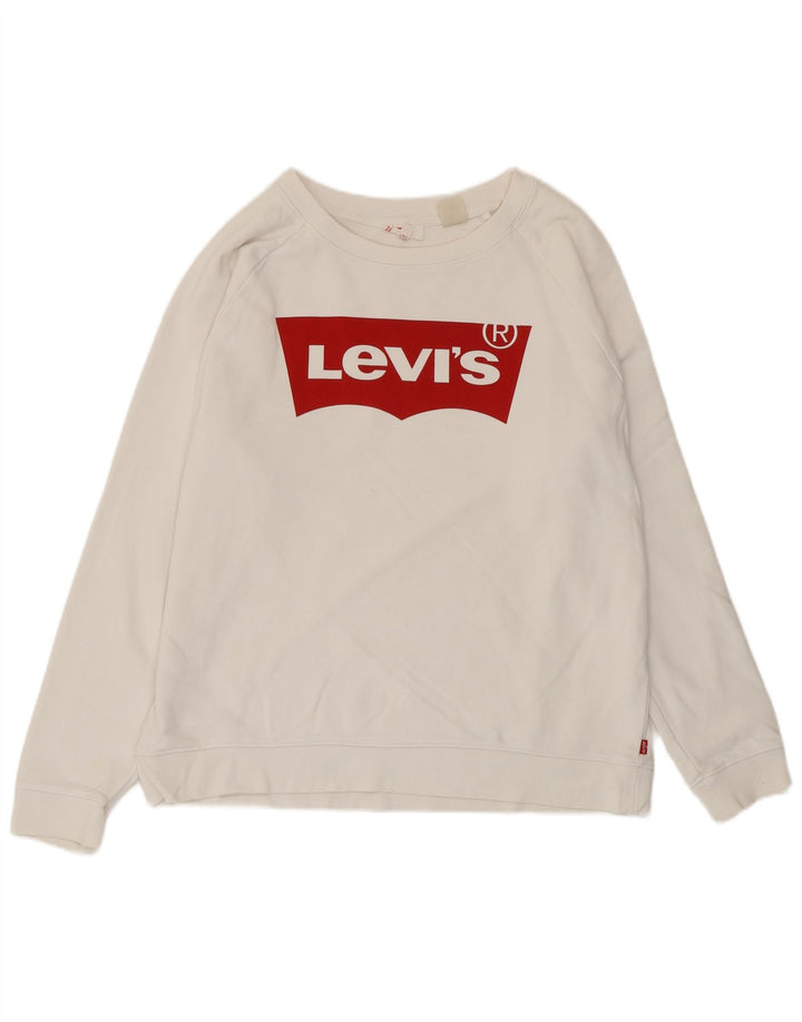 Levi's Damen Grafik-Sweatshirt-Pullover UK 14 Mittelweiß