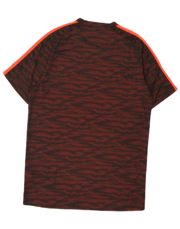 Nike Herren Dri Fit T-Shirt-Oberteil aus Polyester mit Animal-Print in mittlerem Burgunderrot