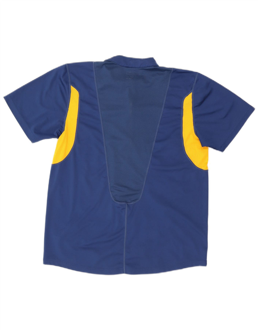 Nike Herren-T-Shirt mit Reißverschluss am Hals, UK 38/40, mittelblaues Colourblock-Polyester