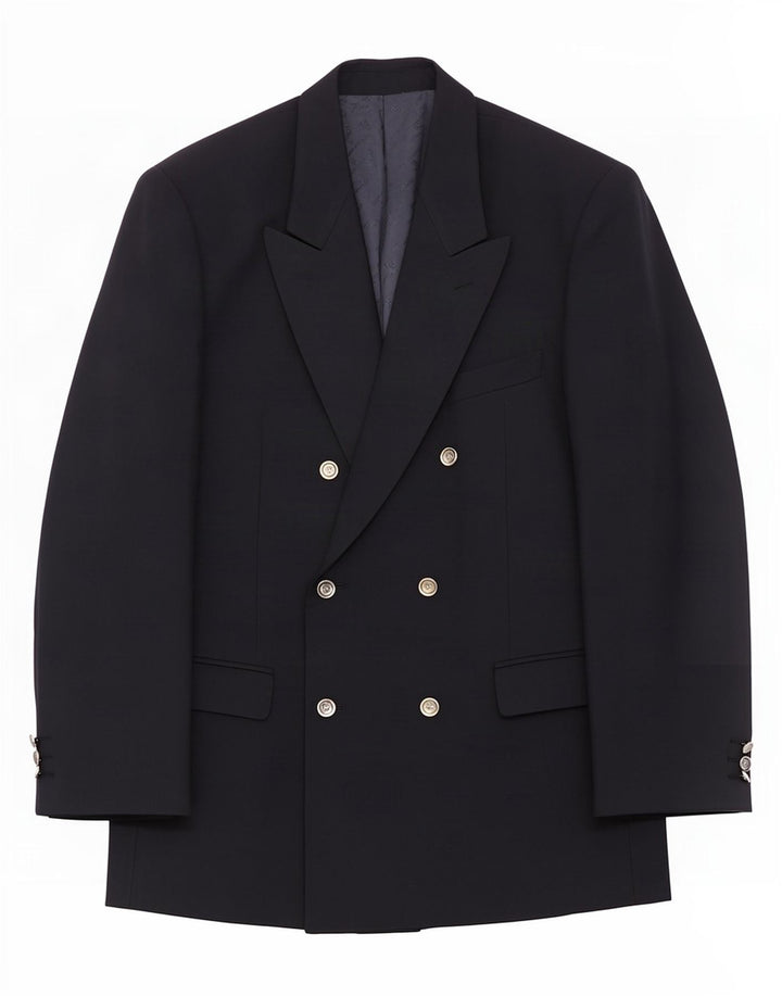 Roberto Capucci Herren Zweireiher Blazer Jacke IT 54 2XL Marineblau