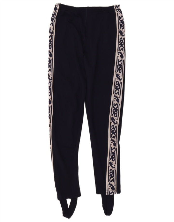 Asics Damen Graphic Stirrup Leggings UK 14 Large Marineblau Farbblock