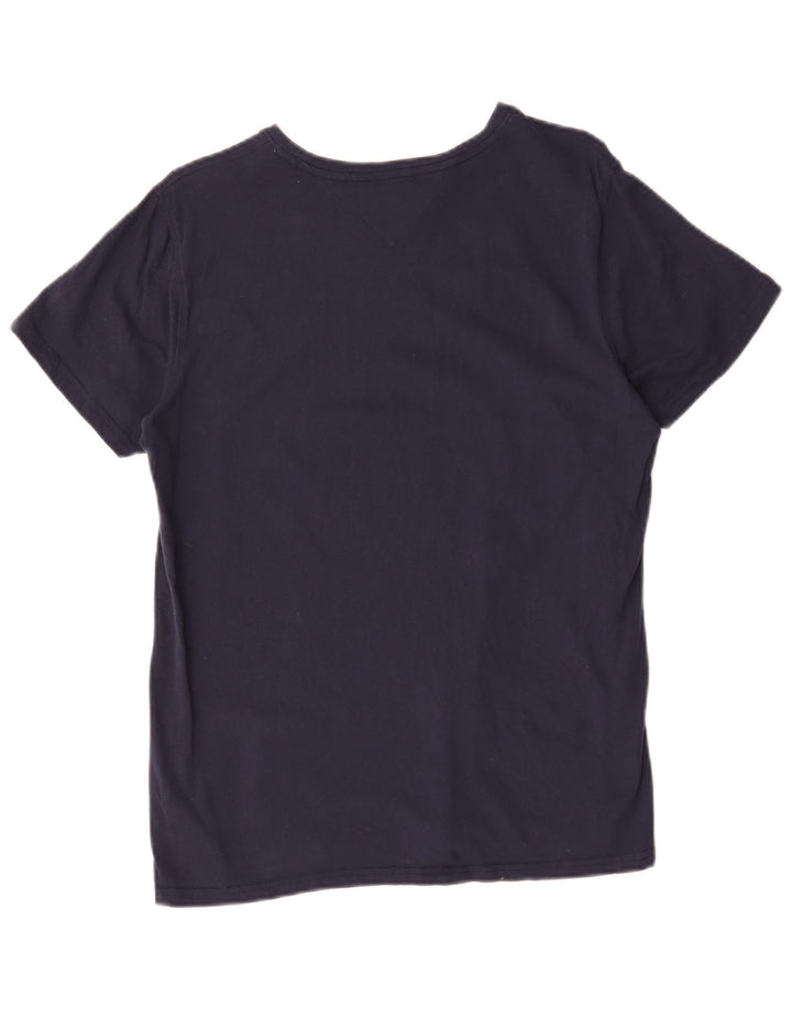 Tommy Hilfiger Herren-T-Shirt-Oberteil aus Baumwolle in mittlerem Marineblau