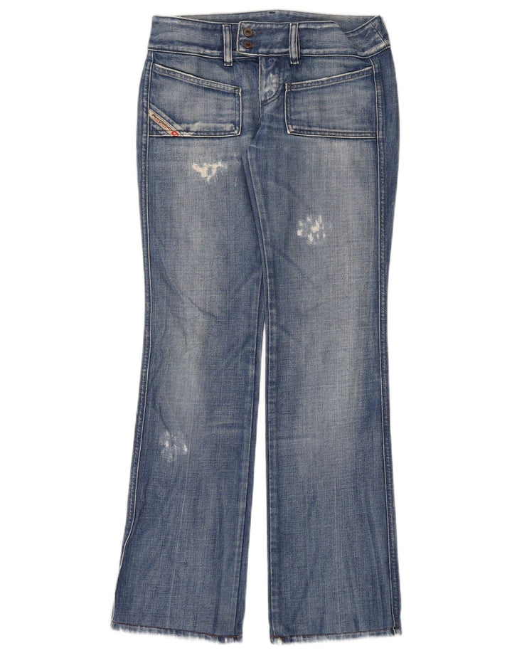 Diesel Damen Distressed Bootcut Jeans W26 L32 Blaue Baumwolle