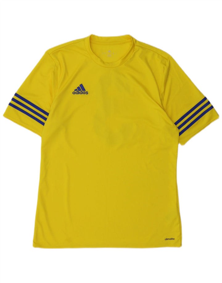 Adidas Herren Climalite Graphic T-Shirt Top Mittelgelbes Polyester