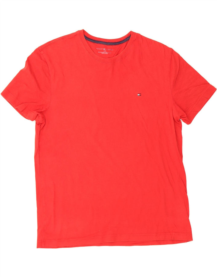 TOMMY HILFIGER Mens T-Shirt Top Large Red Cotton Vintage Tommy Hilfiger and Second-Hand Tommy Hilfiger from Messina Hembry 