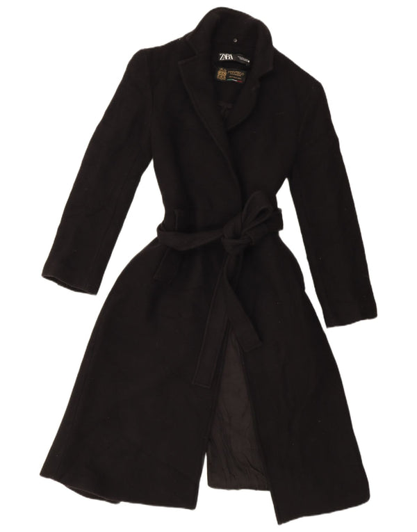Zara Womens Open Overcoat UK 14 Medium Schwarz