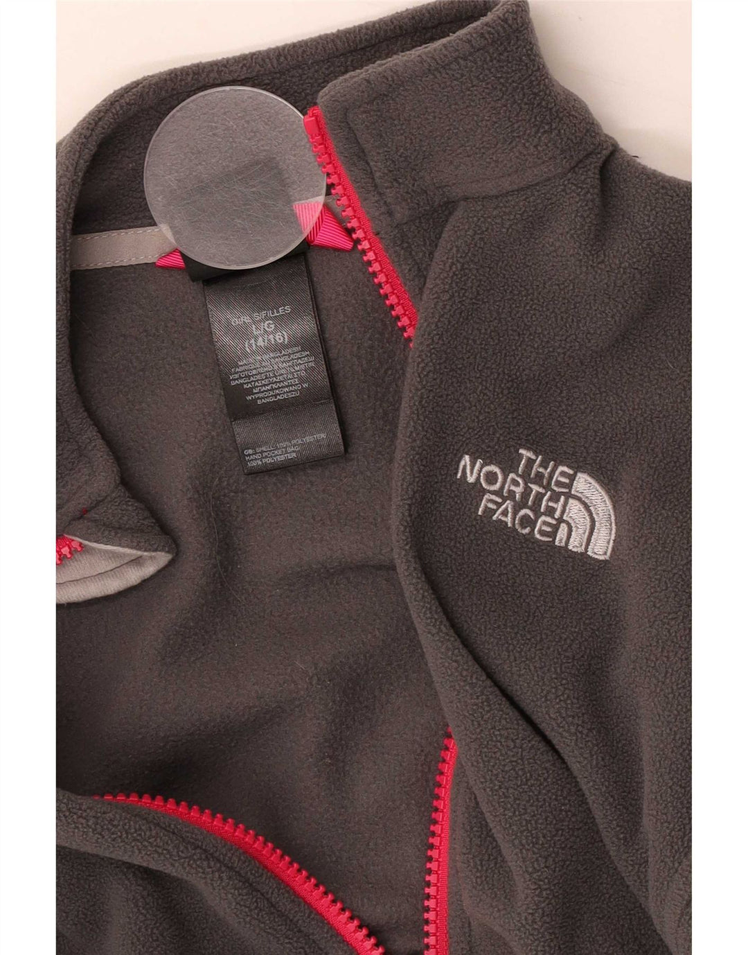 The North Face Mädchen-Fleecejacke, 12–13 Jahre, groß, graues Polyester