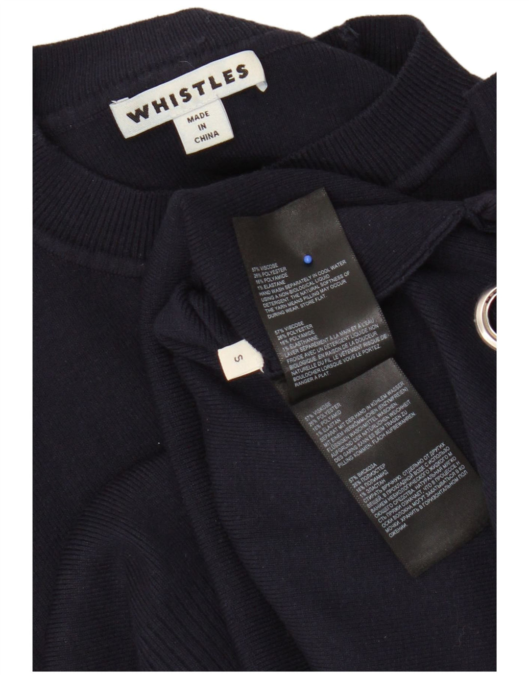 Whistles Damen Crop Pullover mit Rundhalsausschnitt, Gr. 10, Marineblau