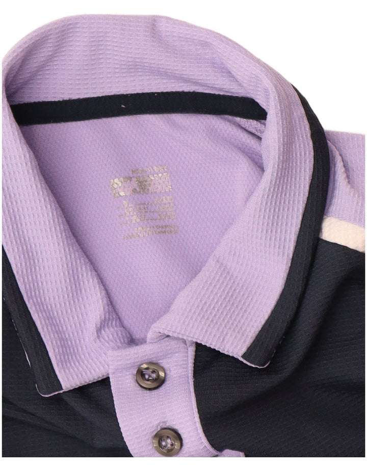 Nike Herren-Poloshirt UK 39/41 Mittelviolettes Farbblock-Polyester