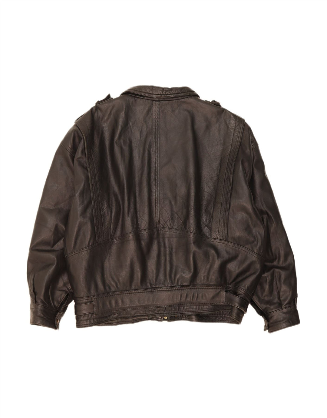 VINTAGE Herren Lederjacke UK 44 2XL Schwarzes Leder
