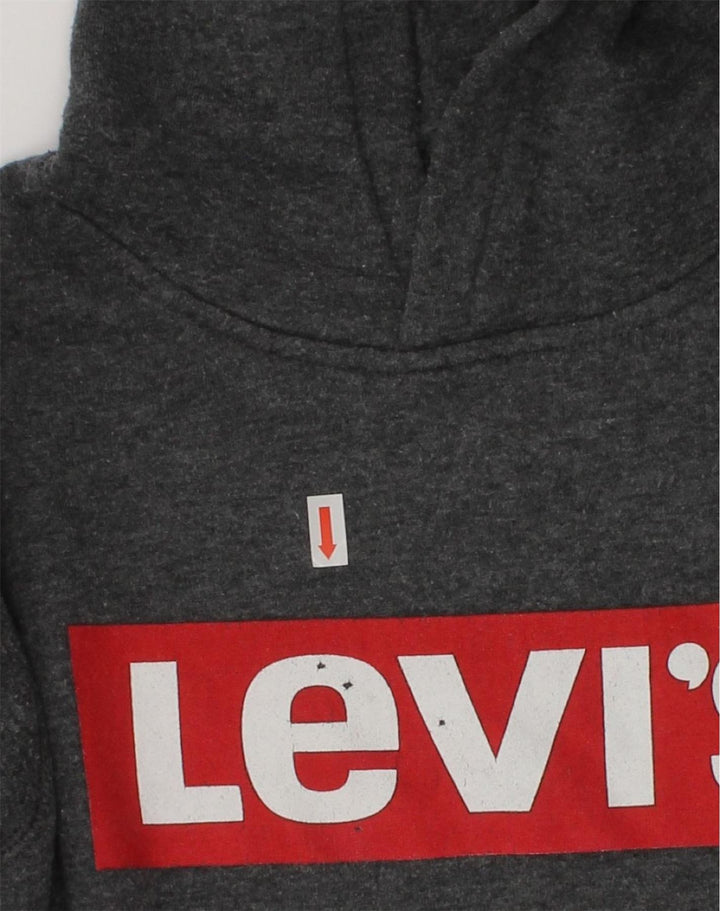 LEVI'S Boys Graphic Hoodie Jumper 10-11 Years Medium  Grey Cotton | Vintage Levi's | Thrift | Second-Hand Levi's | Used Clothing | Messina Hembry 