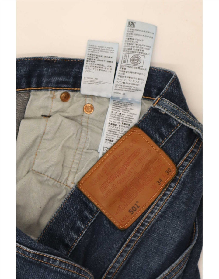 Levi's Herren 501 Straight Jeans W34 L30 Blaue Baumwolle