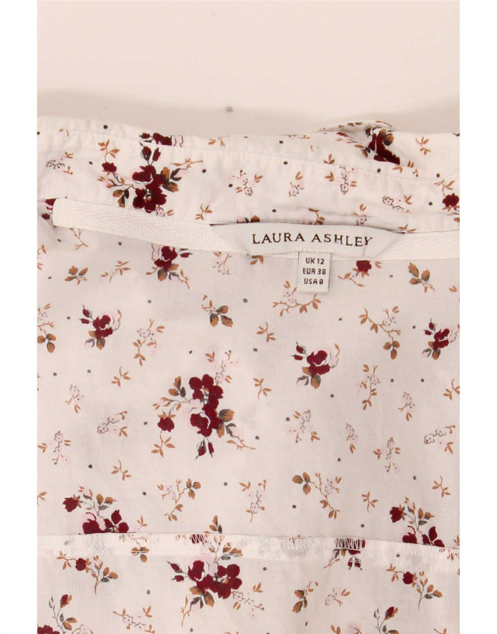 Laura Ashley Damen-Hemd UK 12 Mittelweiß geblümt