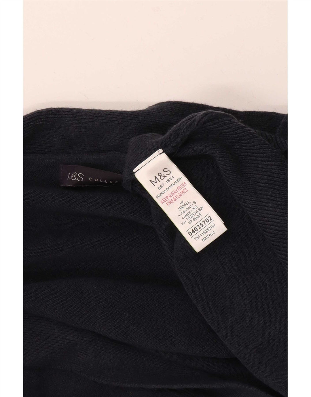 Marks & Spencer Damen-Strickjacke, offen, klein, Marineblau, Acryl