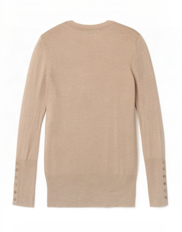 Zara Womens Cardigan Sweater UK 14 Large Beige Rayon