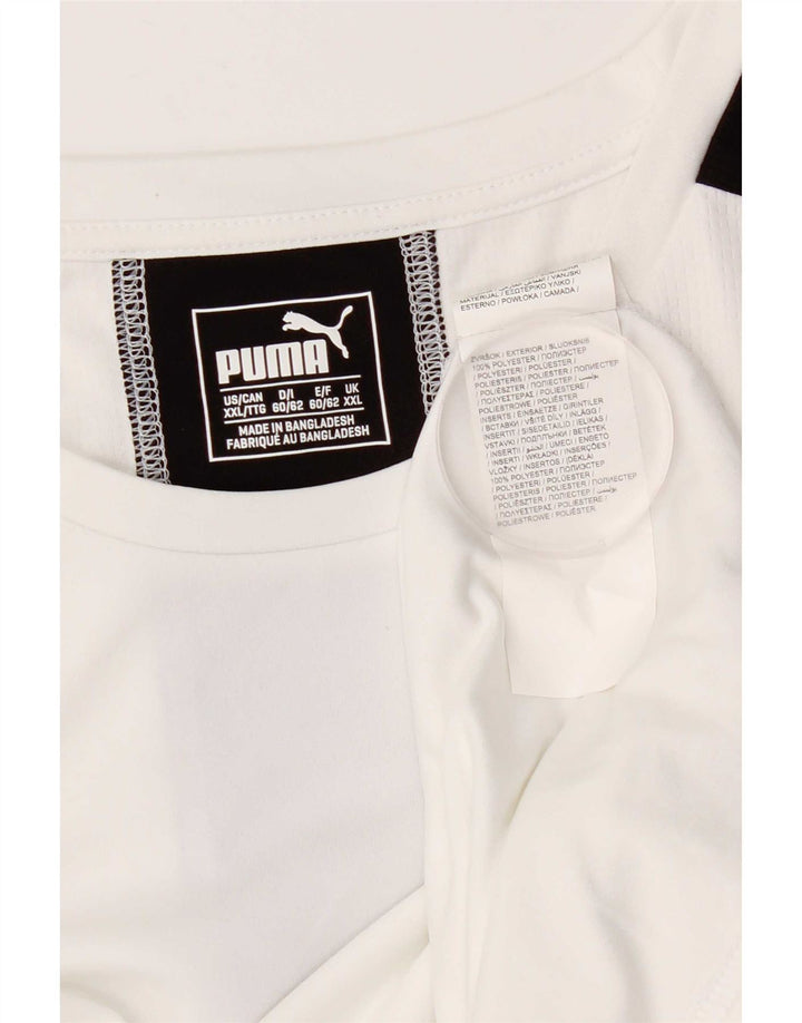 PUMA Herren T-Shirt Top 2XL Weiß Colourblock Polyester