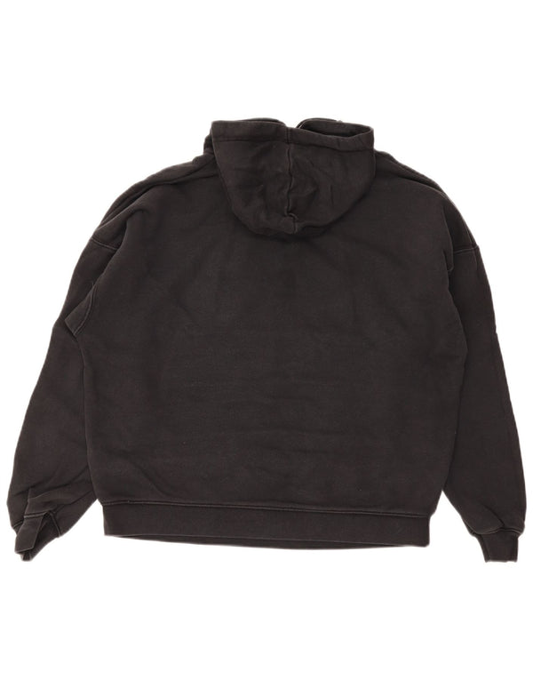 Adidas Damen Graphic Hoodie Pullover UK 12 Mittelschwarze Colourblock-Baumwolle