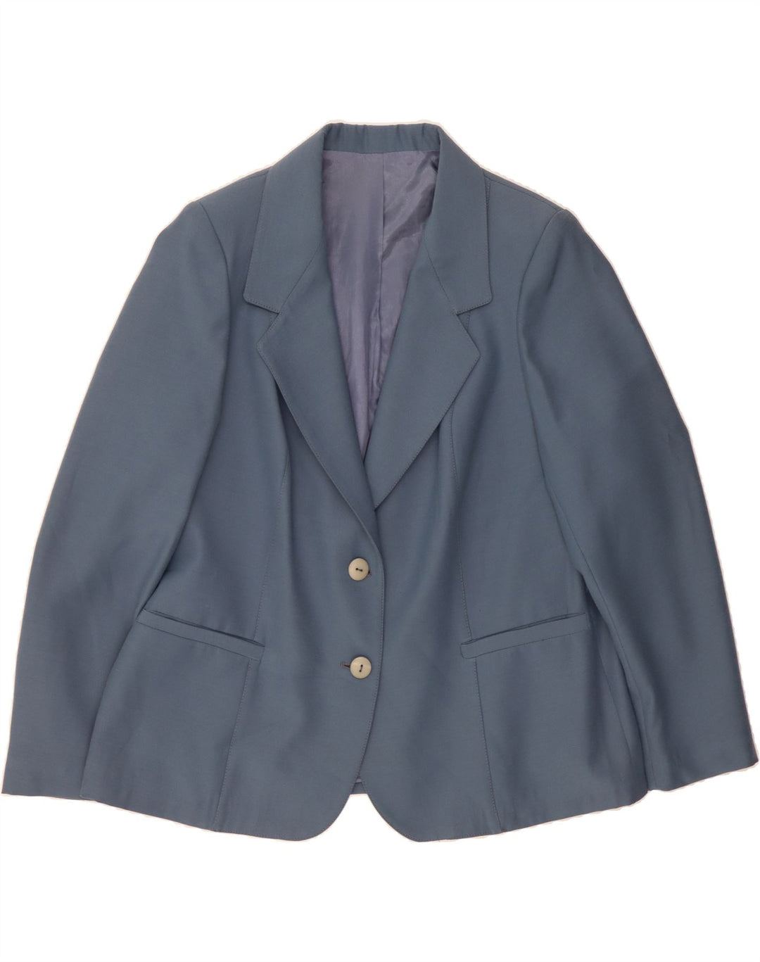 VINTAGE Womens 2 Button Blazer Jacket IT 49 XL Blue Viscose Vintage Vintage and Second-Hand Vintage from Messina Hembry 