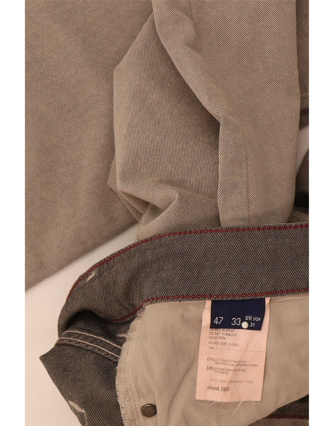 Trussardi Herren Straight Jeans W31 L33 Graue Baumwolle