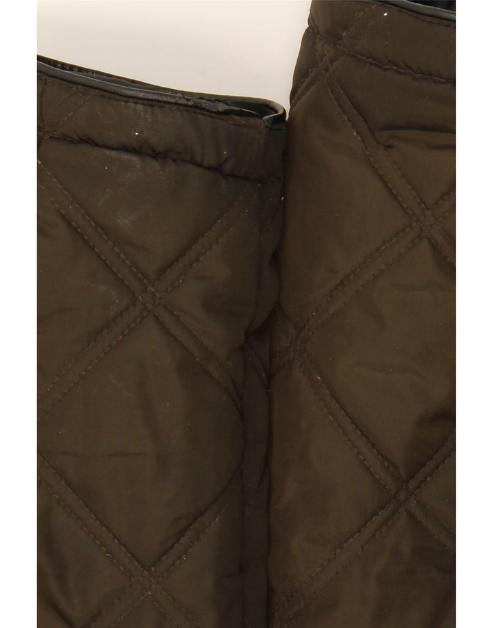 DKNY Womens Hooded Quilted Jacket UK 10 Small Khaki Polyester Vintage Dkny and Second-Hand Dkny from Messina Hembry 