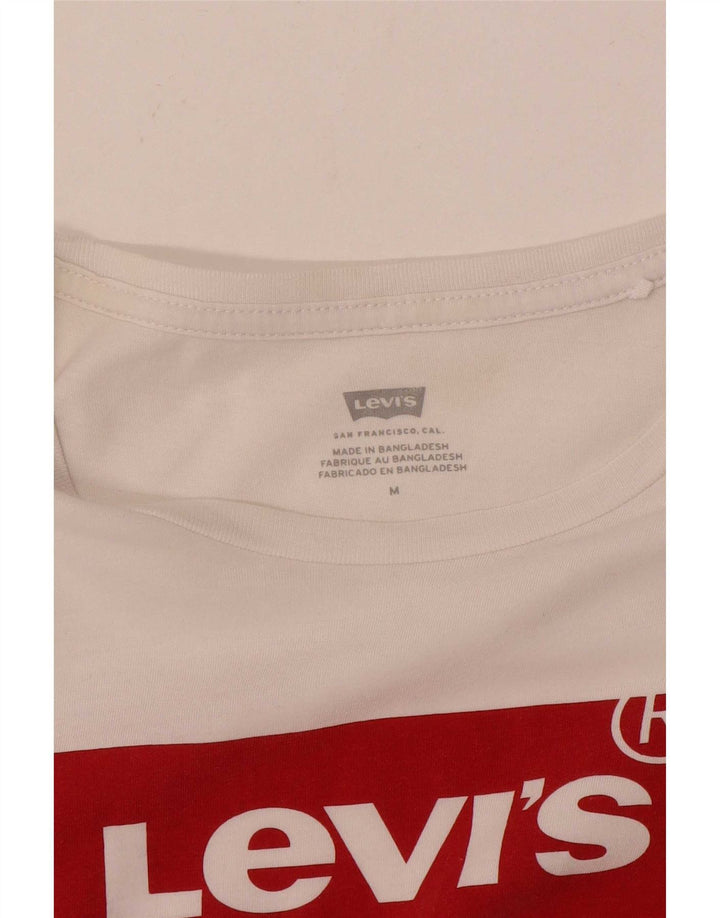 Levi's Damen Grafik-T-Shirt-Oberteil UK 12 Mittelweiß
